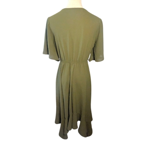 Casual Olive Green Knee Length Dress Small - Picture 3 of 3